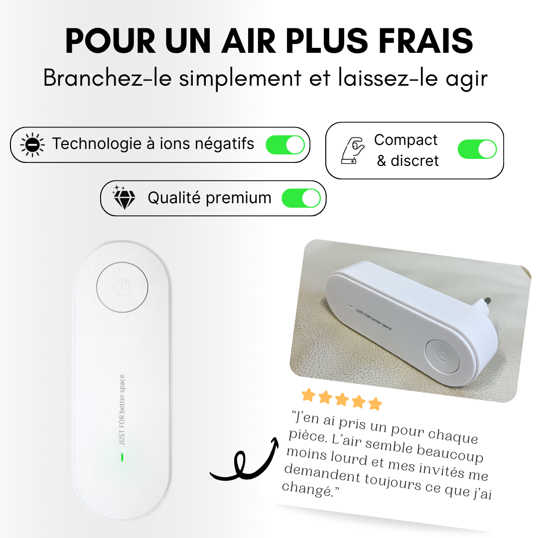 Purificateur d’air à brancher à ions négatifs